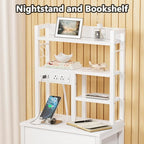 Furnulem Tall Nightstand with LED Lights and 3 Tier Shelves, Night Stand with 3 - Image 8