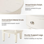 HOMPUS Round End Table with Drawer Set of 2, Rustic Framhouse Nightstand Set 2 - Image 7