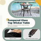 6 Pieces Wicker Patio Furniture Sets, Patio Conversation Set PE Rattan - Image 6