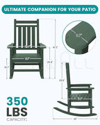 SERWALL Oversized Outdoor Rocking Chair Set of 2, HDPE Rocker - Image 3
