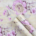 Retro Style Blooming Purple Flower Wallpaper Peel Stick Shelf Liner Funitures by UPREDO