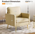 VINGLI Modern PU Leather Accent Chairs Set of 2, Single Sofa Chair - Image 2
