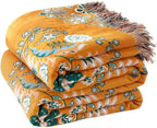 LUTBM Boho Throw Blanket for Bed 100% Cotton Soft Lightweight Quilt Floral by LUTBMFindYourFreeSpiritatHome