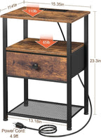 LOAKEKEL Night Stand Set 2, Nightstand - Image 3