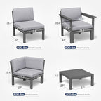 Stoog Modular L-Shaped Sectional Sofa Set, 8-Piece All-Weather Patio Furniture - Image 2