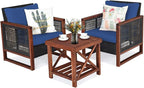 Tangkula 3 Pieces Patio Wicker Furniture Set, Rattan Outdoor Sofa Set by TANGKULA