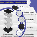 Bed Risers Heavy Duty, Adjustable Furniture Riser Blocks Lift 1.5, 4.3 inches - Image 3