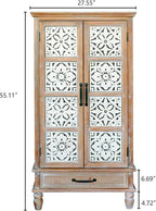 LKTART 55" Tall Vintage Sideboards Carved Wood Buffet Cabinet, Farmhouse Pantry - Image 2