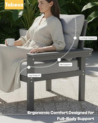 HDPE 10 Piece Outdoor Patio Furniture Set, All-Weather Outdoor Couch Set - Image 4