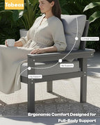 HDPE 4 Piece Patio Furniture Set, All-Weather Outdoor Couch - Image 3