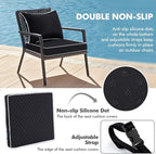 MIULEE Black Outdoor Seat Cushion 22x22 Inch Waterproof & 3 Year Fade Resistant - Image 4
