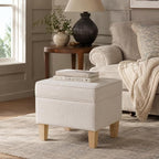 HomePop Home Decor | Upholstered Modern Rectangular Storage Ottoman | Hinged - Image 4
