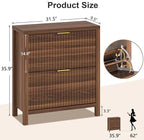 YOMILUVE Shoe Cabinet Storage for Entryway, Fluted Shoe Cabinet - Image 2