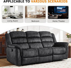 EBELLO 3 Pieces Reclining Living Room Set, Soft Fabric Manual Recliner Sofa - Image 5