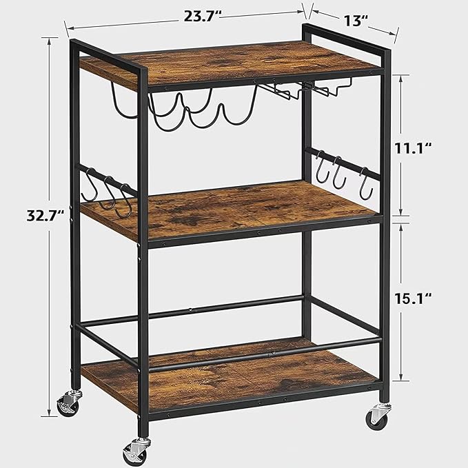 TUTOTAK Bar Cart, Serving Cart for Home, Microwave Cart, Drink Cart, Mobile - Image 6