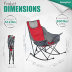 SUNNYFEEL Oversized Rocking Camping Chair 2 Pack, Fully Padded Patio Chair - Image 3
