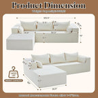 106" Cloud Sectional Boneless Couches - Image 2