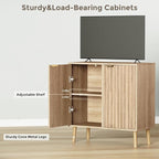 Vrullu Fluted Storage Cabinet, Free Standing Buffet, Wood Sideboard, Dining Room - Image 5