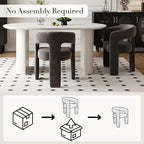 Modern Chenille Dining Chairs Set of 6, Upholstered Barrel Chairs - Image 3
