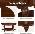 LKTART 42" Vintage Oval Coffee Table - Image 6