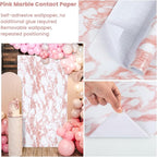 practicalWs White/Pink Marble Contact Paper Granite Peel and Stick Countertops - Image 2