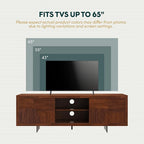 Trapeze TV Stand for Living Room – Wooden Media Console - Image 4