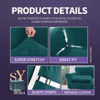 ZNSAYOTX Oversized Velvet Couch Cover 4 Piece Stretch Sofa Covers - Image 4