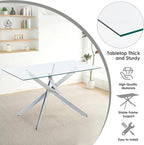 7-Piece Dining Table Set for 6, Modern Rectangular Glass Table - Image 6