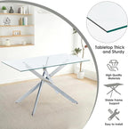 7-Piece Dining Table Set for 6, Modern Rectangular Glass Table - Image 6