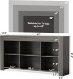 LITTLE TREE TV Stand with Storage, 63-Inch Entertainment Center with Shelves - Image 3