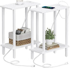 TUTOTAK Small End Table with Charging Station, Narrow Side Table with USB Ports by ChoosetutotakFurnitureBuildYourCozyHome