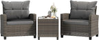 Shintenchi 3 Pieces Patio Furniture Set 3 Pieces PE Rattan Wicker Chairs by Shintenchi%7CFurnitureMadeforRealLife