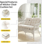 1 MIDDLE ONE Wicker Chair Cushions 3 Pieces Set - Image 7