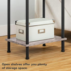 HOOBRO Side Table with Charging Station, Nightstand with 2-Layer Storage Shelves - Image 9