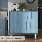 Easyego 63″ Mid Century Modern Sideboard Buffet Cabinet, Dining Room, 2-Piece - Image 6