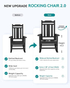 SERWALL Oversized Rocking Chair, HDPE Outdoor Rocking Chairs Set of 4, Patio - Image 4