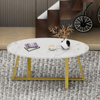 Wolawu Coffee Table White Faux Marble Coffee Table - Image 6