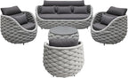 TWT Outdoor Patio Furniture Set, 5 Pieces Aluminum Sectional Sofa, Metal Patio - Image 2