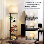 RUNTOP Plus Floor Lamp with Shelves, Shelf Lamp with 15W LED Bulb, 3 Colors - Image 4