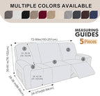 5-Piece Recliner Sofa Covers, Stretch Geometric Strokes Jacquard Recliner Sofa - Image 2