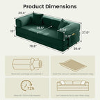 78.8" Convertible Sofa Bed, Corduroy Futon Couch - Image 2