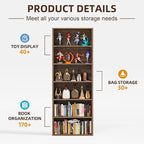 Furniwell 71" Tall Bookcase Bookshelves, 6 Tier Floor Standing Bookcases Open - Image 6