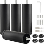 4 Pack Furniture Legs Cabinet Metal Cylinder Risers Legs M8 Screw in Support by Unknown