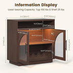 Sideboard Buffet Cabinet with Storage, 31.5" Coffee Bar Cabinet with LED Lights - Image 2