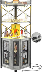 Aheaplus Corner Bar Cabinet by Aheaplus