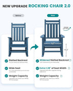 SERWALL HDPE Outdoor Rocking Chair Set of 6, Patio Rocking Chairs - Image 6