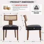 HNY Mid Century Modern Rattan Dining Chairs Set of 4, Farmhouse Linen - Image 2