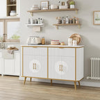 47.2" Buffet Storage Cabinet, Modern Fluted Coffee Bar Station - Image 5