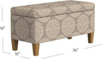 HomePop Drake Large Decorative Storage Bench -Brown Medallion - Image 3