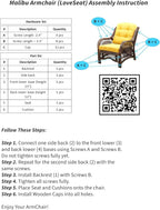 Malibu Lounge Loveseat Sofa Natural Rattan Wicker Handmade Design - Image 7